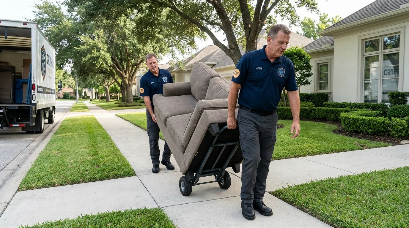 Local residential moving crew loading furniture in Franklin, KY